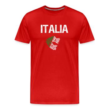 ITALIA KISS - Männer Premium Bio T-Shirt - Rot - Vorne - Damien (186cm)