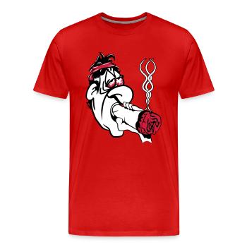 conjointe des mauvaises herbes totalement large la - T-shirt bio Premium Homme - rouge - Devant - Damien (186cm)