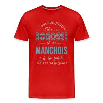 manche bogosse Manchois cadeau pour Manchois - T-shirt bio Premium Homme - rouge - Devant - Damien (186cm)