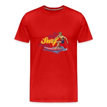 Eat Sleep Surf Repeat Cool cadeau pour les surfeurs - T-shirt bio Premium Homme - rouge - Devant - Damien (186cm)