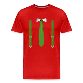Cravate Gree amusante avec bretelles noires Parfait - T-shirt bio Premium Homme - rouge - Devant - Damien (186cm)