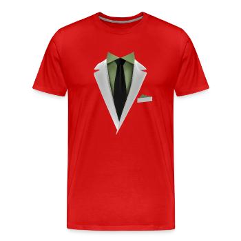 Smoking avec une cravate pour les mariages et spéciaux - T-shirt bio Premium Homme - rouge - Devant - Damien (186cm)