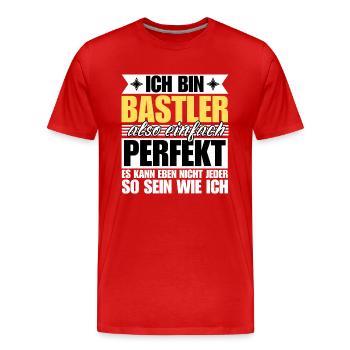 Perfekter Bastler - Männer Premium Bio T-Shirt - Rot - Vorne - Damien (186cm)