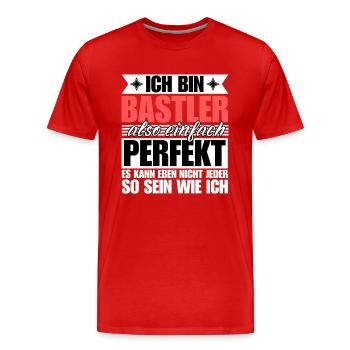 Perfekter Bastler - Männer Premium Bio T-Shirt - Rot - Vorne - Damien (186cm)