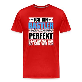 Perfekter Bastler - Männer Premium Bio T-Shirt - Rot - Vorne - Damien (186cm)