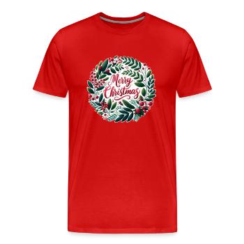 Frohe Weihnachten Design Lustiges Geschenk für Weihnachtsliebhaber - Männer Premium Bio T-Shirt - Rot - Vorne - Damien (186cm)