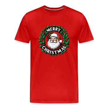 Frohe Weihnachten Design Lustiges Geschenk für Weihnachtsliebhaber - Männer Premium Bio T-Shirt - Rot - Vorne - Damien (186cm)