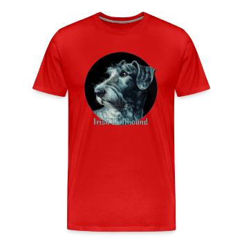 Irish Wolfhound Hund Dog - Männer Premium Bio T-Shirt - Rot - Vorne - Damien (186cm)