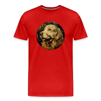 Labrador Chien Chiot Best-Seller Labrador Retriver - T-shirt bio Premium Homme - rouge - Devant - Damien (186cm)