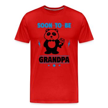 Bald Opa – Lustiges Panda-Motiv für werdende Opa - Männer Premium Bio T-Shirt - Rot - Vorne - Damien (186cm)