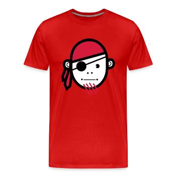 Pirate - T-shirt bio Premium Homme - rouge - Devant - Damien (186cm)