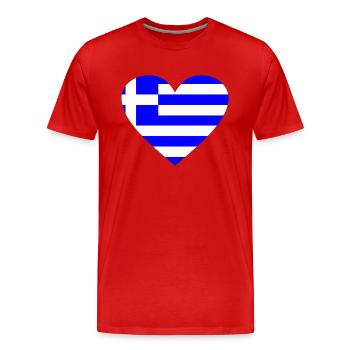 Griechenland - Männer Premium Bio T-Shirt - Rot - Vorne - Damien (186cm)