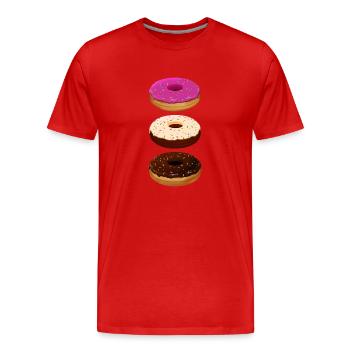 Donuts - T-shirt bio Premium Homme - rouge - Devant - Damien (186cm)