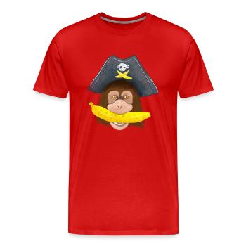 En route BANANAS Pirate chimpanzé - T-shirt bio Premium Homme - rouge - Devant - Damien (186cm)