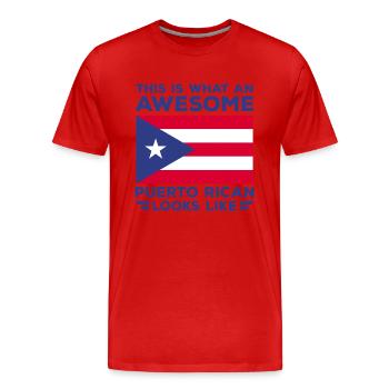 Porto Rico - T-shirt bio Premium Homme - rouge - Devant - Damien (186cm)