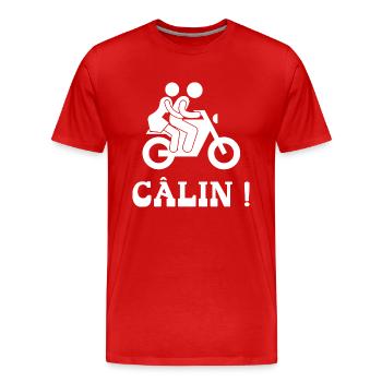 câlin - T-shirt bio Premium Homme - rouge - Devant - Damien (186cm)