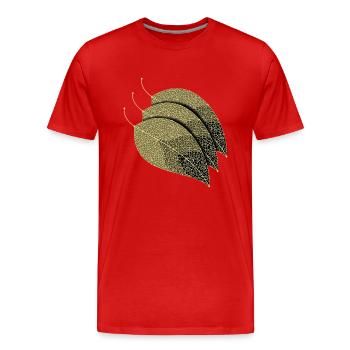 Leaves Decorative - Men's Premium Organic T-Shirt - red - Front - Damien (186cm)