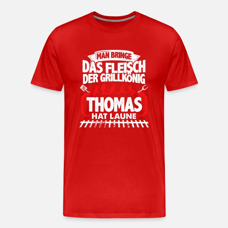 THOMAS - Grill - Männer Premium Bio T-Shirt - Rot