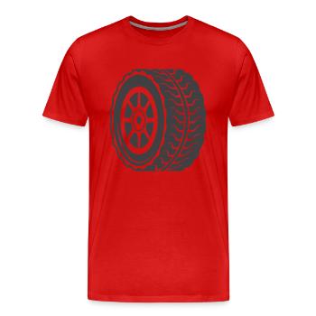 Reifen - Männer Premium Bio T-Shirt - Rot - Vorne - Damien (186cm)