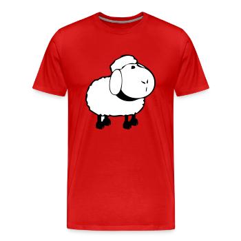 le de moisson, le mouton, animal, animal - T-shirt bio Premium Homme - rouge - Devant - Damien (186cm)