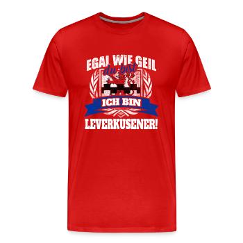 Leverkusener Leverkusen Leverkusenerin Geschenk - Männer Premium Bio T-Shirt - Rot - Vorne - Damien (186cm)