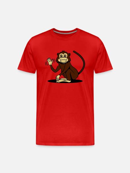 monkey funny loving wave - Men's Premium Organic T-Shirt - red