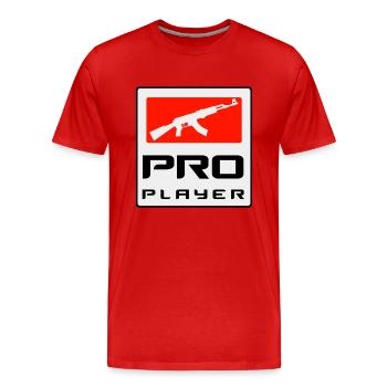 AK Pro Player - Men's Premium Organic T-Shirt - red - Front - Damien (186cm)
