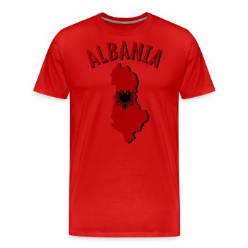 Albanie Albanie Carte Flag - T-shirt bio Premium Homme - rouge - Devant - Damien (186cm)