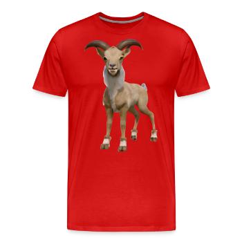 Realistic Markhor illustration - Men's Premium Organic T-Shirt - red - Front - Damien (186cm)