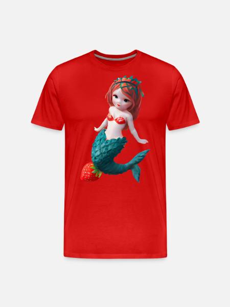 Sirène aux fraises - T-shirt bio Premium Homme - rouge