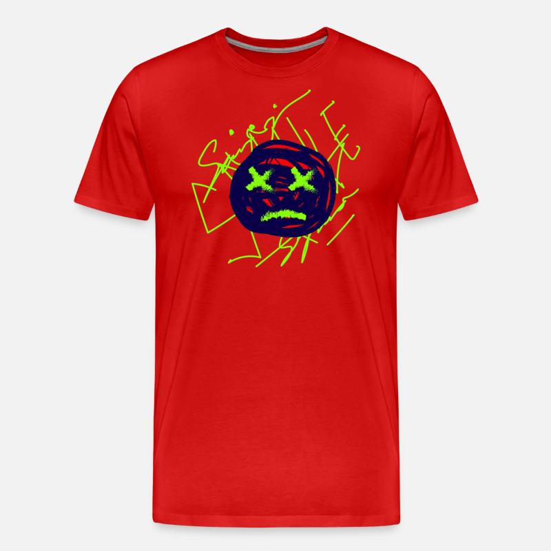 XX Grumpy Smile XX - Männer Premium Bio T-Shirt - Rot