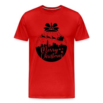 Weihnachten Schneeball Santa Sleigh Frohe Weihnachten Geschenk - Männer Premium Bio T-Shirt - Rot - Vorne - Damien (186cm)