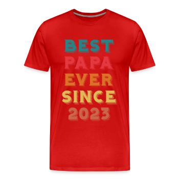 Best Papa Ever Since 2023 für stilvolle Männer - Männer Premium Bio T-Shirt - Rot - Vorne - Damien (186cm)