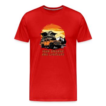 Defender 110 Dachzelt 4x4 Camping Rooftent Camping - Männer Premium Bio T-Shirt - Rot - Vorne - Damien (186cm)