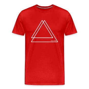 2 Triangles / Triangles blanc / blanc - T-shirt bio Premium Homme - rouge - Devant - Damien (186cm)