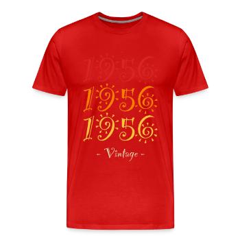 Jahrgang 1956 - Männer Premium Bio T-Shirt - Rot - Vorne - Damien (186cm)