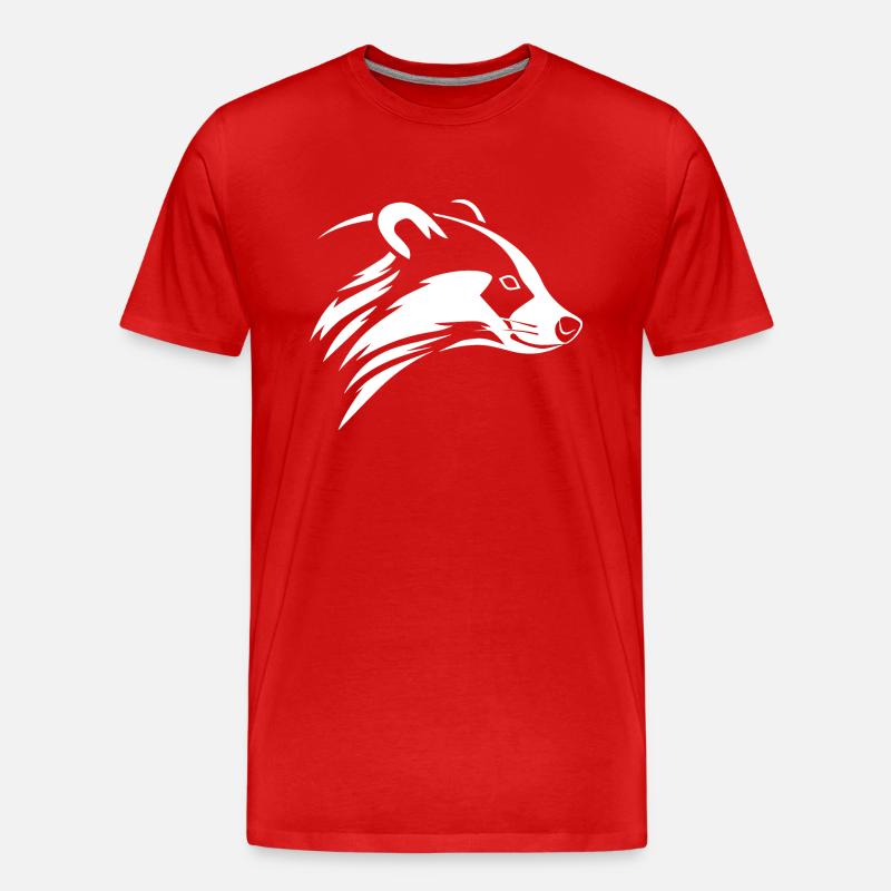 Dachs - Männer Premium Bio T-Shirt - Rot