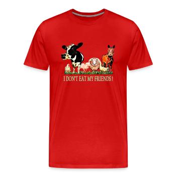 Loving Animals - Men's Premium Organic T-Shirt - red - Front - Damien (186cm)