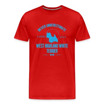 Westie Shirt NU - Men's Premium Organic T-Shirt - red - Front - Damien (186cm)