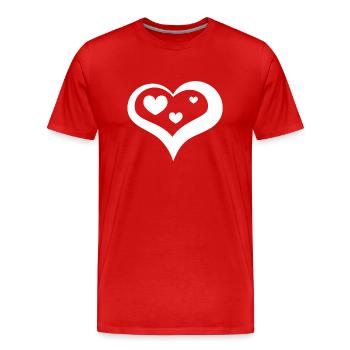 cœur - T-shirt bio Premium Homme - rouge - Devant - Damien (186cm)