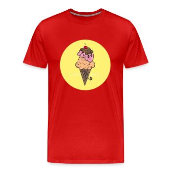 Eiszeit - Männer Premium Bio T-Shirt - Rot - Vorne - Damien (186cm)