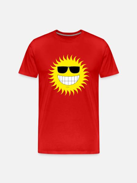 Sonne - Männer Premium Bio T-Shirt - Rot