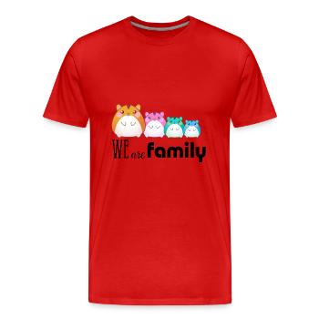 Happy Family . Équipe Famille We are Family - Kawaii - T-shirt bio Premium Homme - rouge - Devant - Damien (186cm)