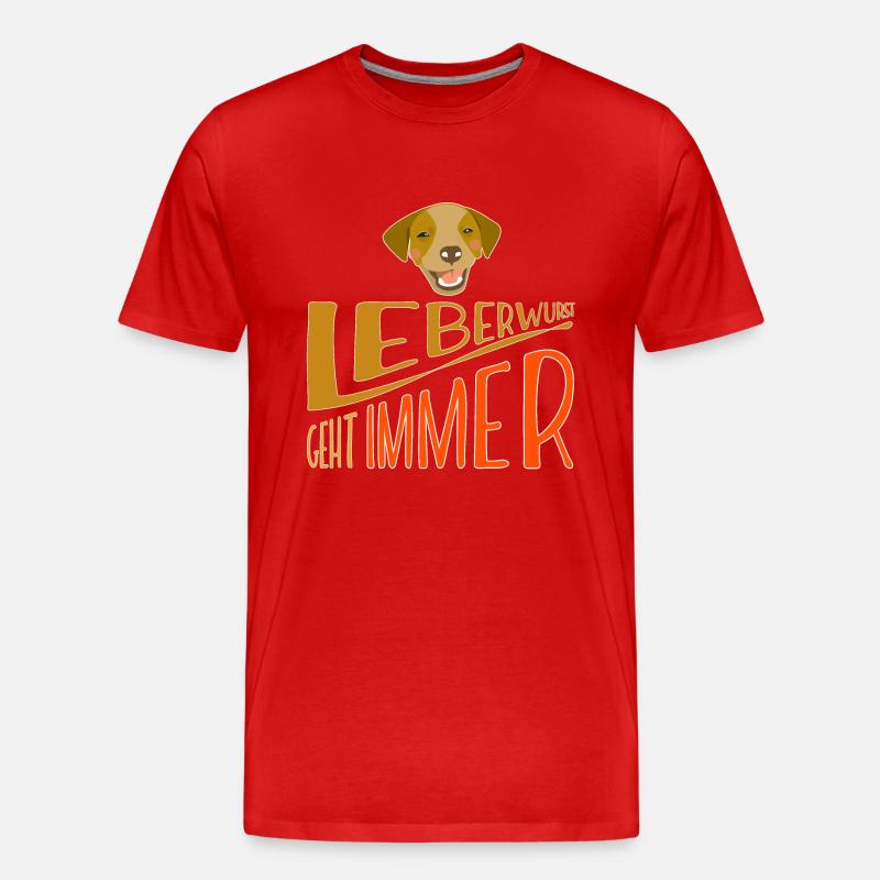 Leberwurst geht immer - Männer Premium Bio T-Shirt - Rot