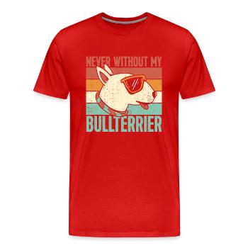Jamais sans mon Bull Terrier - T-shirt bio Premium Homme - rouge - Devant - Damien (186cm)