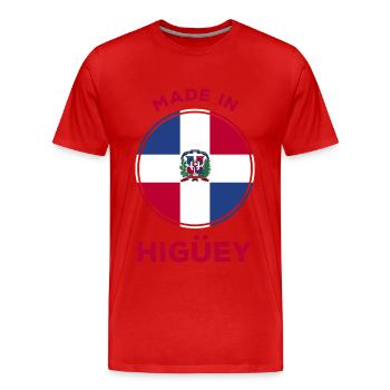 Higüey République dominicaine - T-shirt bio Premium Homme - rouge - Devant - Damien (186cm)