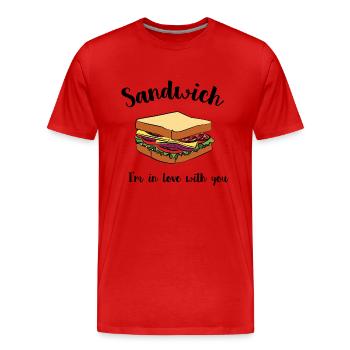 Sandwich - Männer Premium Bio T-Shirt - Rot - Vorne - Damien (186cm)