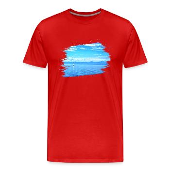 Voilier sur le lac de Constance - T-shirt bio Premium Homme - rouge - Devant - Damien (186cm)