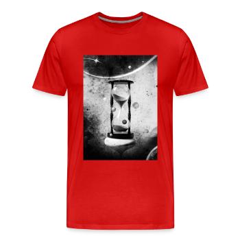 Sablier cosmique - T-shirt bio Premium Homme - rouge - Devant - Damien (186cm)