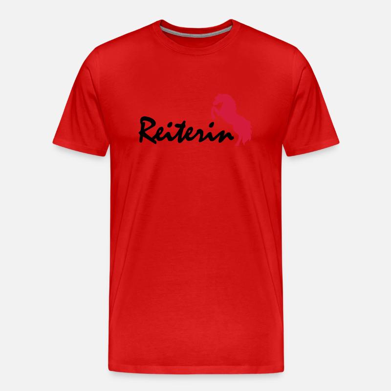 Reiterin - Männer Premium Bio T-Shirt - Rot